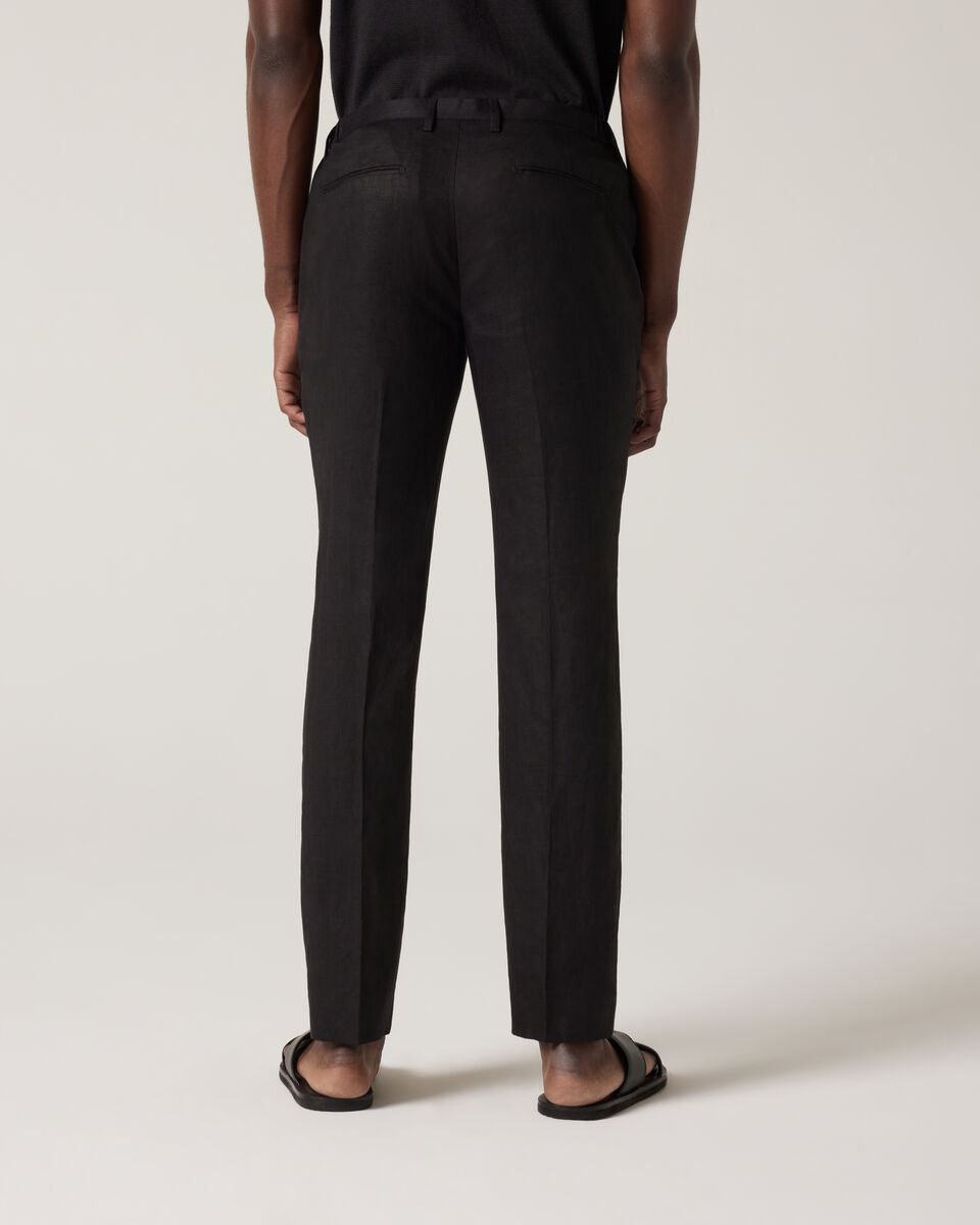 Relaxed Tailored Linen Pant, Black, hi-res